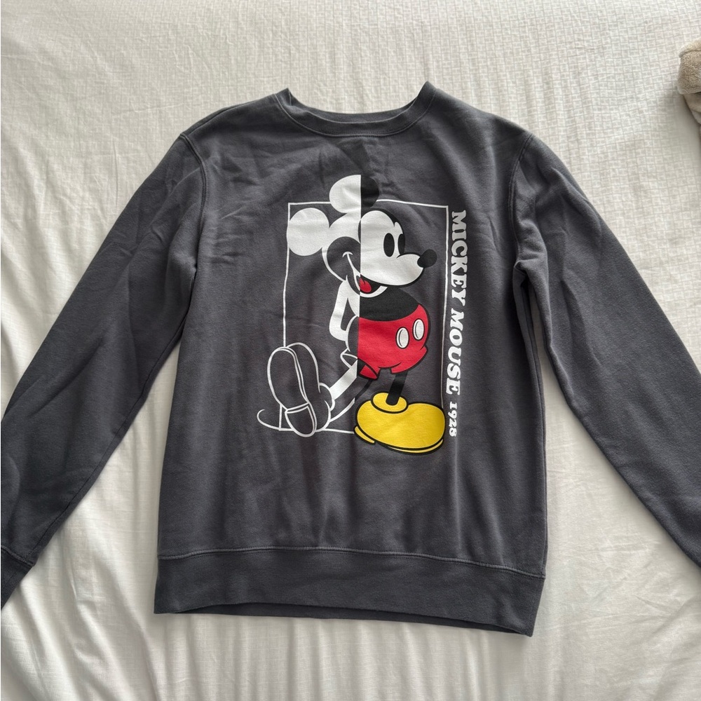 Disney Charcoal Mickey Mouse Crewneck Sweater